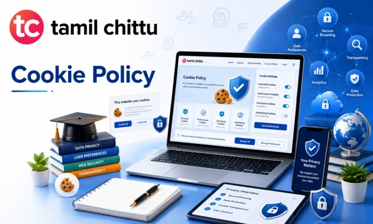 Cookie Policy Cookie Policy page of Tamil Chittu explaining how cookies are used to improve website performance, user experience, analytics, and security.
