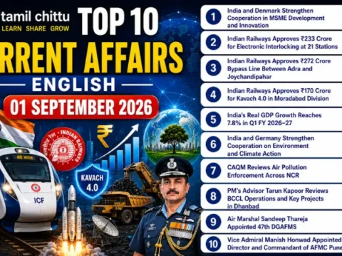 01 September 2026 Current Affairs in English 01 September 2026 Current Affairs in English – Tamil Chittu