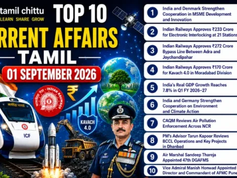 01 September 2026 Current Affairs in Tamil – TamilChittu