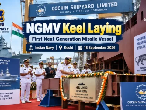 NGMV Keel Laying : First Missile Vessel for Navy NGMV Keel Laying ceremony at Cochin Shipyard for Indian Navy