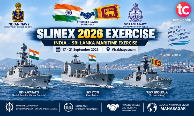 SLINEX 2026 Exercise : India-Sri Lanka Maritime Drill SLINEX 2026 Exercise between Indian Navy and Sri Lanka Navy