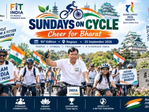 Sundays on Cycle : Indian Diaspora Cheers for Bharat Sundays on Cycle event in Nagoya supporting Indian athletes